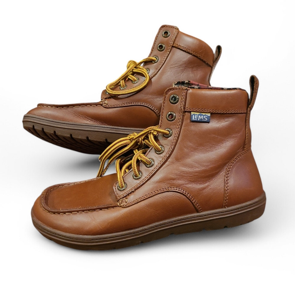 Women's Lems Boulder Boots Full Grain Leather Wide Toe Box 7.5 *fits* Size 6.5-7